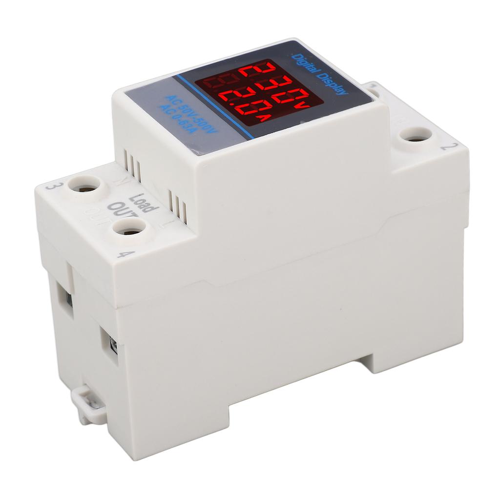 Voltage Current Meter Din Rail Double Display Display Monitor Single Phase Household with