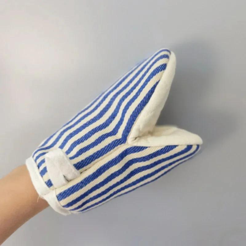 Hitzebeständige Ofenhandschuhe Streifenmuster Mini-Backhandschuhe mit Aufhängeschlaufen zum Kochen Grillen Küchen Sicherheit