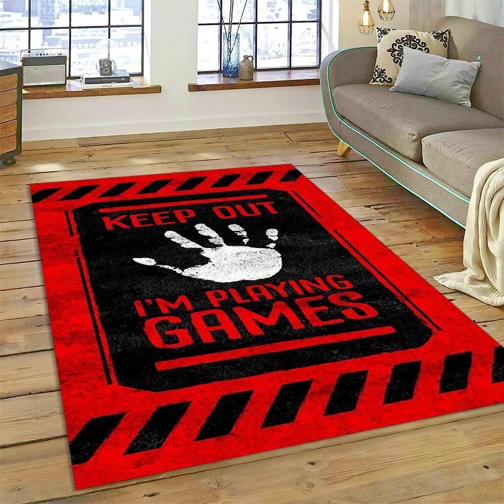 3D Gamer Game Gamepad Cartoon Carpet Rug for Home Living Room Bedroom Sofa Doormat Decor,Child Play Area Rug Non-slip Floor Mat