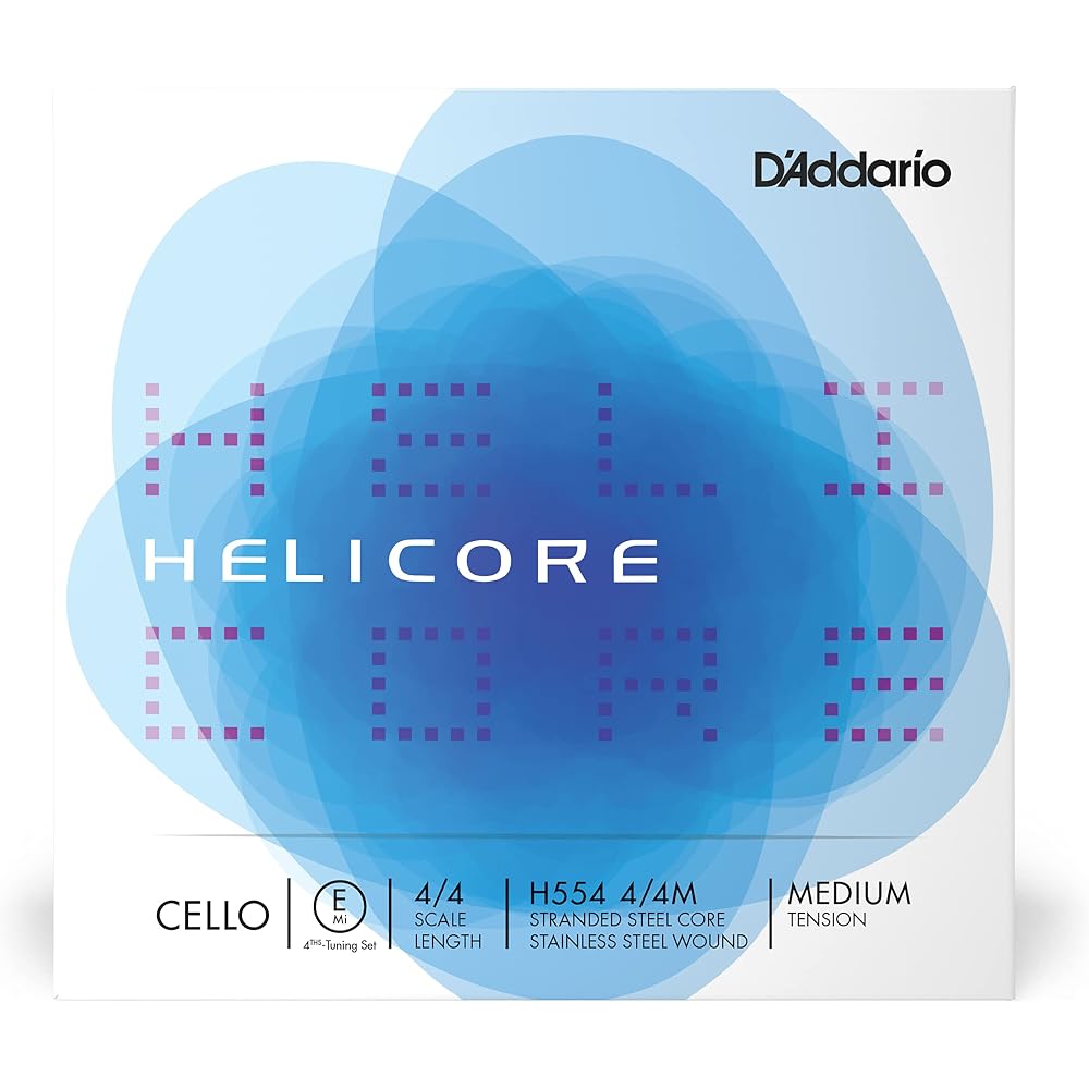 D Addario Helicore Fourths-Tuning E-String H554 4/4M Medium Tension Cello Strings (Domestic Genuine Product)