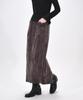Etmont Velvet Banding Logo Skirt, Wine Brown