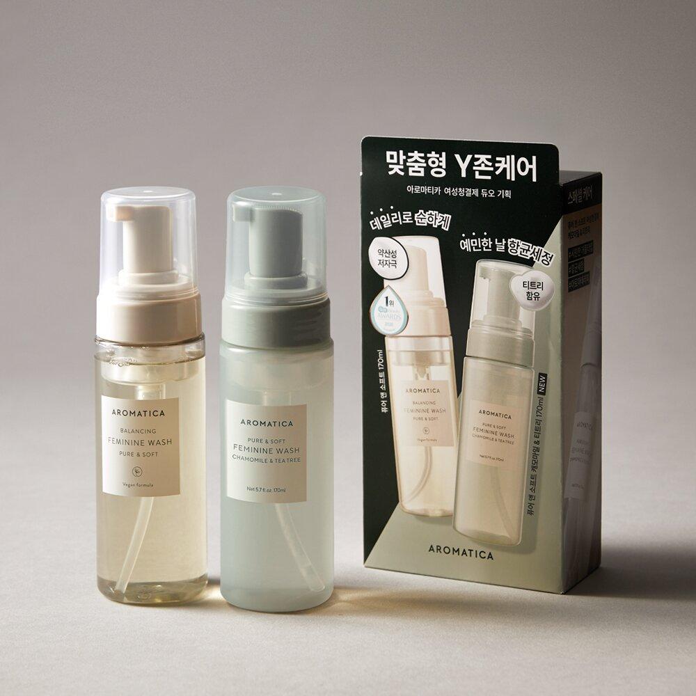 

AROMATICA Pure & Soft Feminine Wash 170mL Special Set (+Chamomile X Tea Tree 170mL)