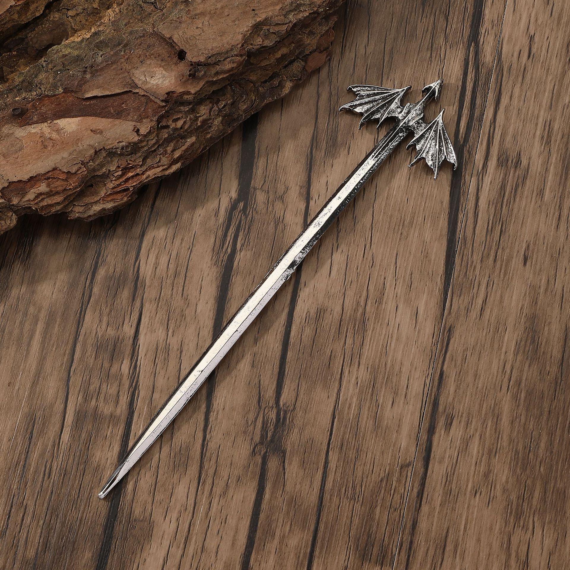 

Ретро заколка для волос Птеродактиль: Панк Викинг Скандинавский Стиль Аксессуар для Вечеринки серебряный