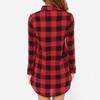 Women Blouses Tops Plaid Long Sleeve Collar Neck Casual Button Down Dress