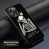 Cool Hip-hop Skull Logo Poster Phone Case For iPhone 16 15 14 13 12 11 Plus Pro Max Limited Black Hard Case Sheepskin