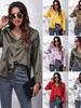 Women's Satin Long-Sleeve Blouse - New European and American Style