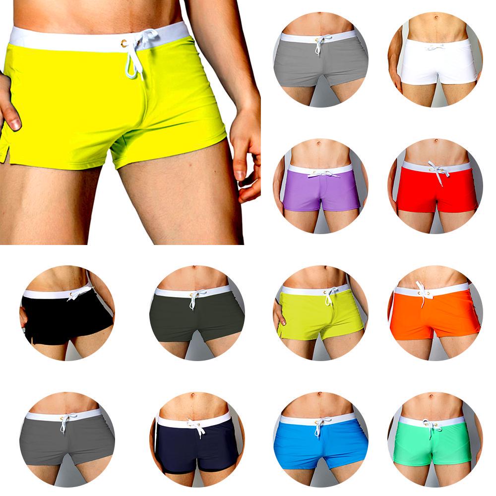 Men's Drawstring Swim Trunks with Zipper Pocket Summer Beach Boardshorts Surfing Shortsbuy at a