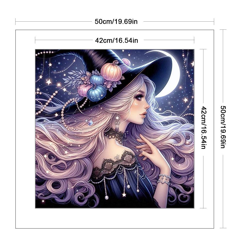 Witch Printed Cross Stitch Kit DIY 11CT Embroidery Craft Set Home Decoration