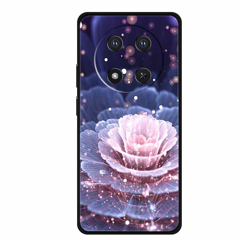 For Honor X9c Case X 9 c Coque Flowers Black Silicone TPU Soft Back Cover For Honor Magic 7 Pro Magic7 5G lite Phone Case Funda
