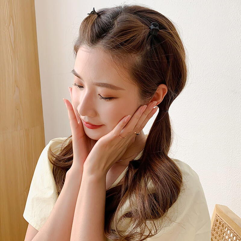 Matte Black Cube Mini Hair Clip 48P SET Black 48P