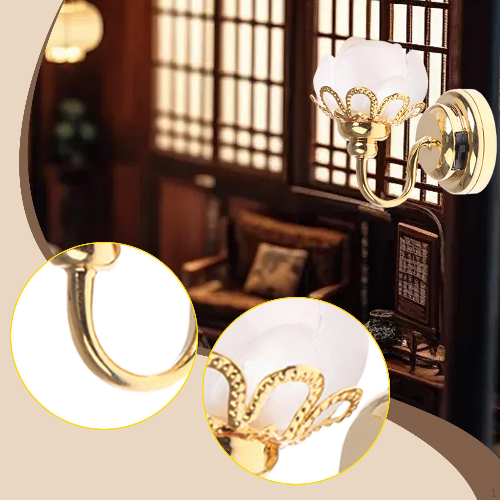 

1:12 Кукольный настенный светильник Светодиодный миниатюрный свет Освещение Мини-модель для гостиной