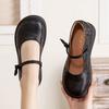 Fashion 2025 New strappy flats spring shoes for women summer loafers woman wide fit mary jane shoes green flats slip on moccasins retro
