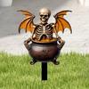 Fire Crucible Bat Skull Yard Ground Plug Halloween Home Garden Lawn Art Decorative Crafts