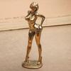 Vintage Brass Bikini Girl Sculpture Retro Figurine Art Deco Desktop Ornament Unique Office Desk Decor Collectible Gift For Adult