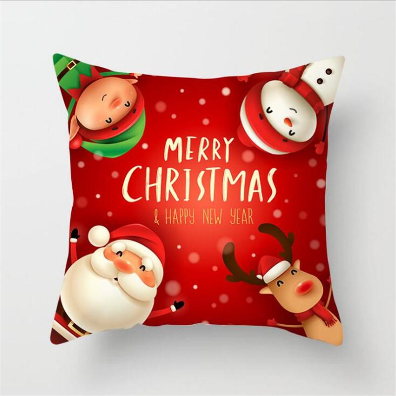 Merry Cristmas Pillow Case Xmas Navidad Gifts New Year 2022 Merry Christmas Cushion Cover Home Christmas Decorations