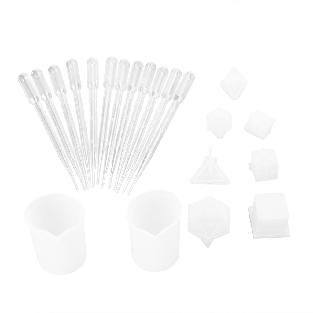 Silicone DIY Epoxy Mold Fillet Shape Numbers Game Dice Mold Mirror Craft Making Molds