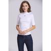 Fashion European 2025 Summer New Arrival Easiest for Match Pure Cotton T-shirt Women's Half Turtleneck Slim Looking Letter Underwear Blouse Fashion
