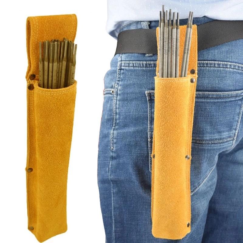 Wear-resistant Welding Rod Bag Electrode Holder Cowhide Leather