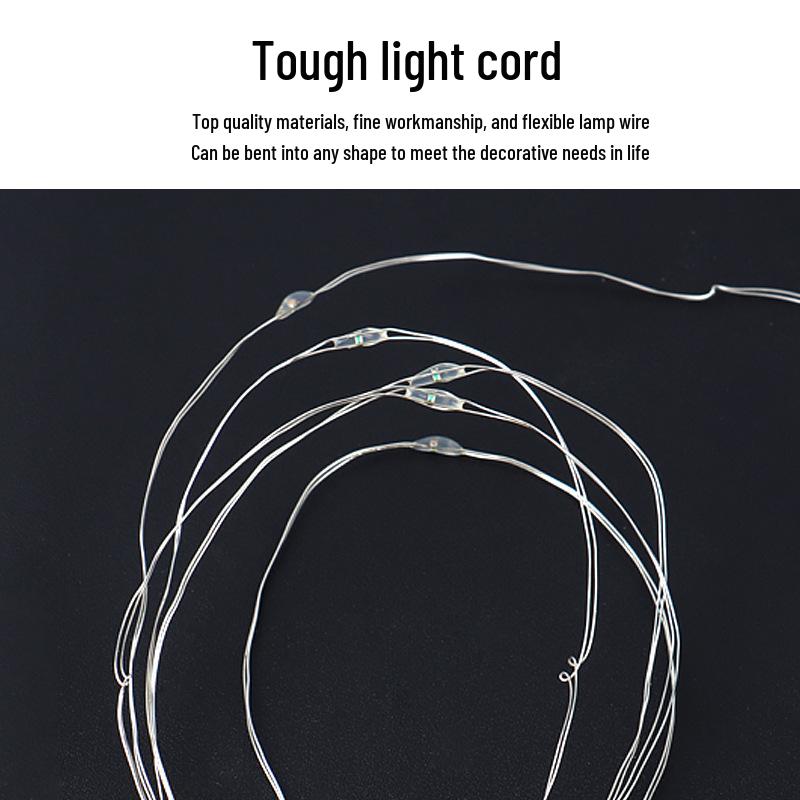 Colored Flower LED String Lights with Copper Wire – Button Battery Powered, Perfect for Christmas Tree Decoration & Atmospheric Lighting