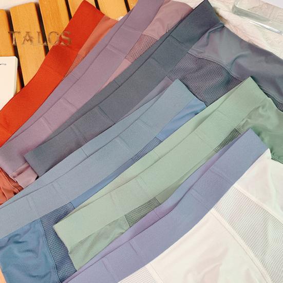 Men Boxer Underwear Mid-rise Elastic Waistband U-Convex Shorts Briefs Solid Color U-Convex Breathable Fabric Panties