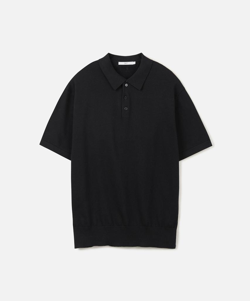 247Silijeu Supima Cotton Collar Half Knit Black (Type B)