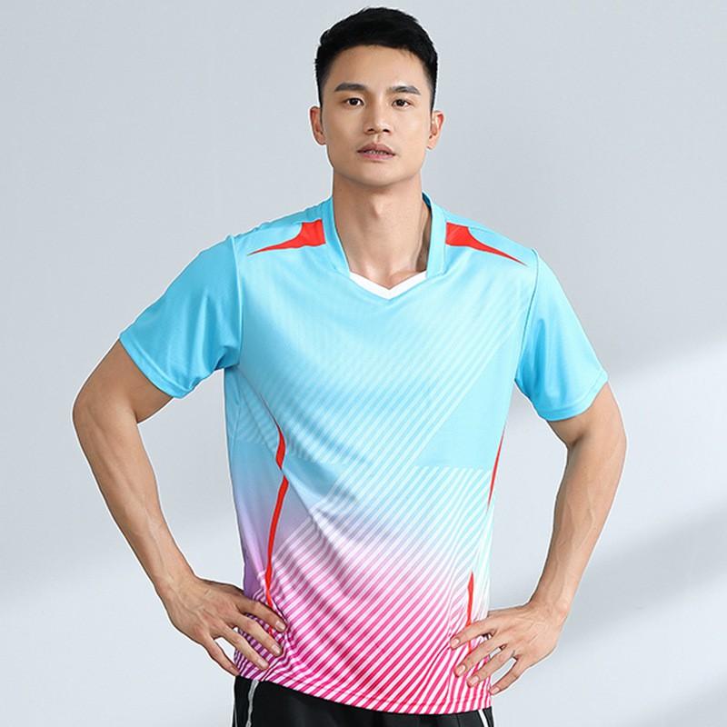 Unisex Badminton Shirt Short Sleeve Quick Dry Breathable Sport T-Shirt Men Women Kids Athletic Wear