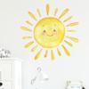 Playful Cartoon Sun Wall Stickers Hand-Painted Style Self-Adhesive Wall Art for Kids Room and Hallway Home Decor
