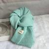 Korean Style Versatile Knitted Scarf for Women - Green, Blue, Red, Warm & Stylish for Autumn/Winter
