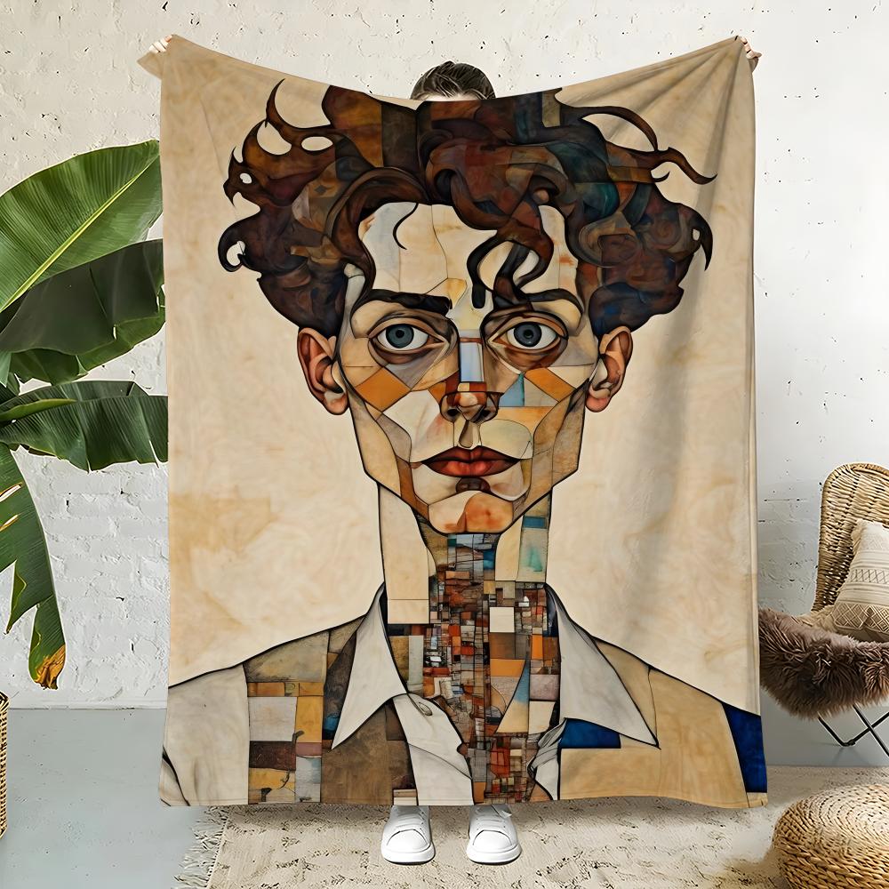 Artist E-Egon Schiele Throw Flannel Throw Blanket,Bed Home Office Nap Blanket Travel,Camping,Picnic Blanket Soft Decor