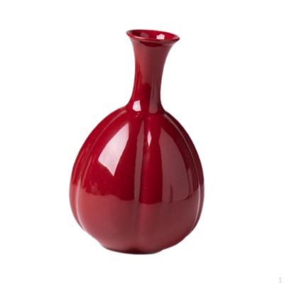 Vază Ceramică Roșie, Vaze de Flori, Vază Decorativă Creativă de Birou pentru Șemineu Living