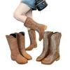 Western boots new retro short boots autumn and winter pointed head thick heel middle heel sleeve women's short boots fashion boots trendy women's bo
