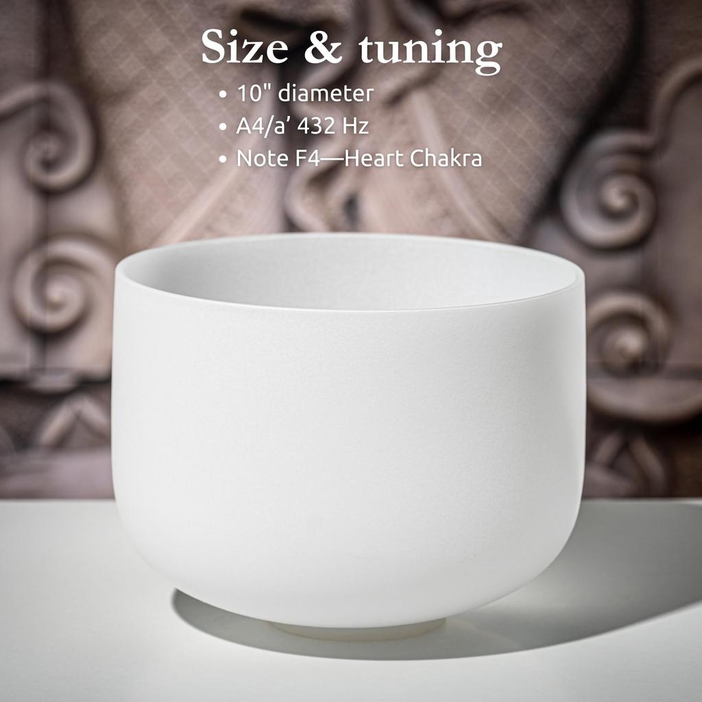 MEINL Sonic Energy Collection Crystal Singing Bowl Heart Chakra CSB10F Ring 10" 432Hz/F4 [Silicon Included]
