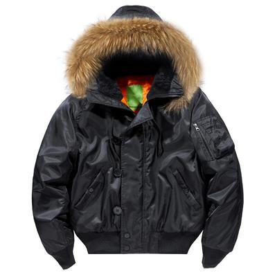 Fur Collar Hood Warm Bomber Winter Jackets Men Hooded Male Outwear Coats Windproof Flight Pilot Jackets
