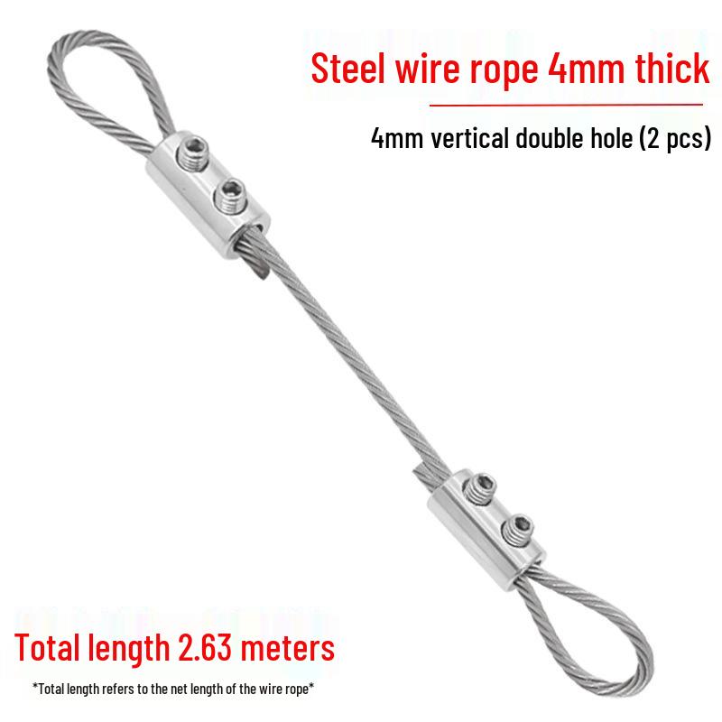 Serratura Verticale Regolabile a Doppio Foro per Corda d'Acciaio da 1,5~4mm - Fibbia con Codice per Sospensione Quadri