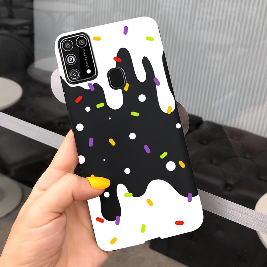 For Samsung Galaxy M31 Case SM-M315F Cute Bear Cartoon Painted Cover Phone Case For Samsung M31 M 31 GalaxyM31 Bumper Soft Funda