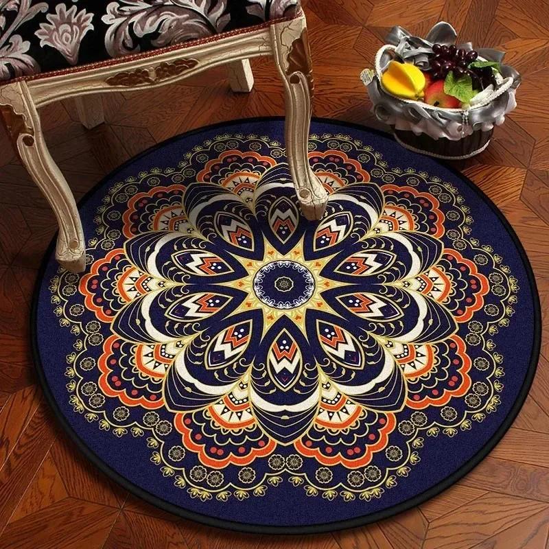 Bedroom Children's Chair Non-slip Floor Mat Room Home Decoration Round Carpet Living Room Mandala Bathroom Absorbent Floor Mat