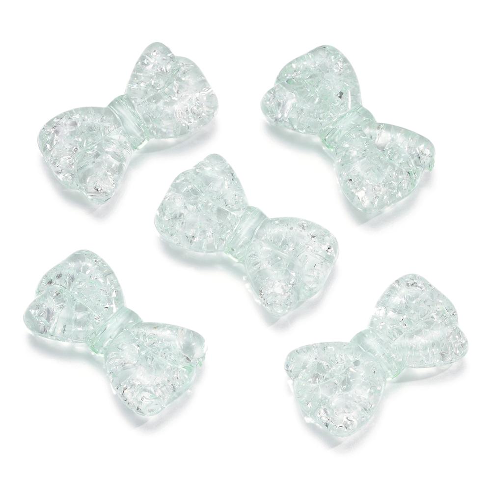 10pcs/lot 16mm Cracked Bowknot Acrylic Beads Transperant Loose Spacer Beads For Bracelet Charm DIY Jewelry Making  Findings
