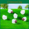 Resin Miniature Sheep Figurines Glowing Animal Statues For Garden Decoration