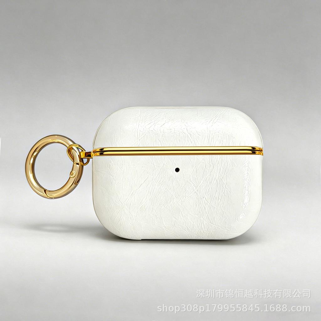 Oil Wax Leather Pattern Apple AirPods Pro1 for 1/1/1/1st Generation Wireless Bluetooth Headset Cover Anti-drop Hard Case