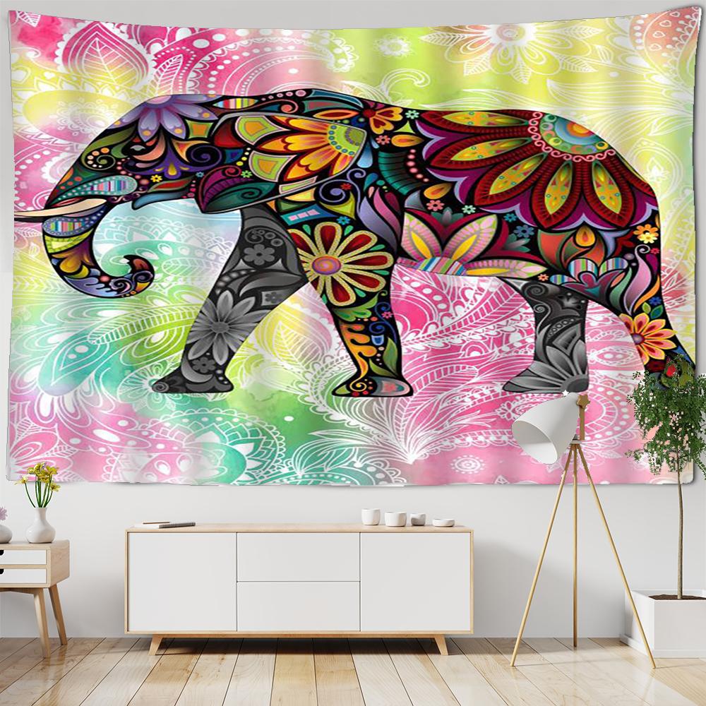 Mural 3D Gobelin Słoń Wiszący na Ścianie Boho Hippie Tkanina Tło do Sypialni Nadruk na Gobelinie Dekoracja Domu Ręcznik Plażowy