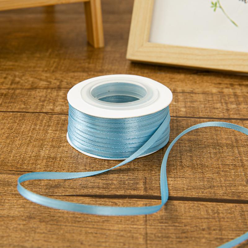 3Mm Thin Ribbon Balloon 1Roll Colorful Rope Ribbon Double-Sided Ribbon Party Card Gift Decoration Diy Packaging Hair Accessories