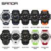 SANDA 6126 Digital Clock Dual Display Men Watches Waterproof Sports Watch Military Man Alarm Stopwatch Quartz Wristwatch Male