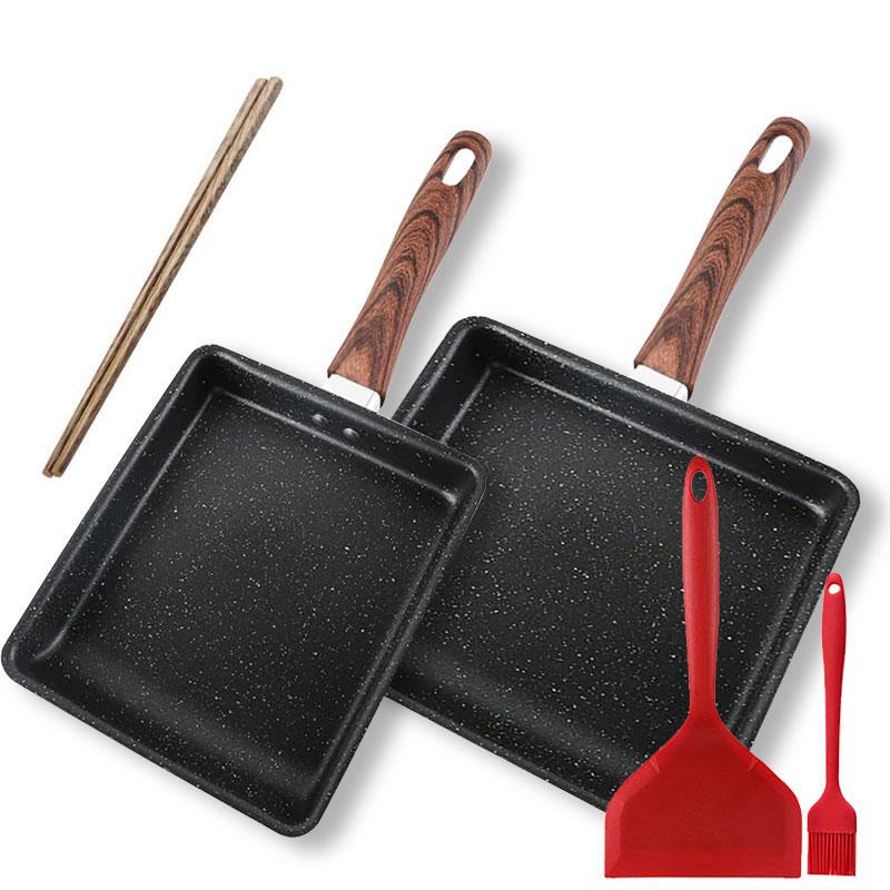 Japanese Omelette Pan Nonstick Tamagoyaki Egg Pan Cast Iron Square Small Kitchen Frying Pan Omelets Steak Camping Cooking Pan