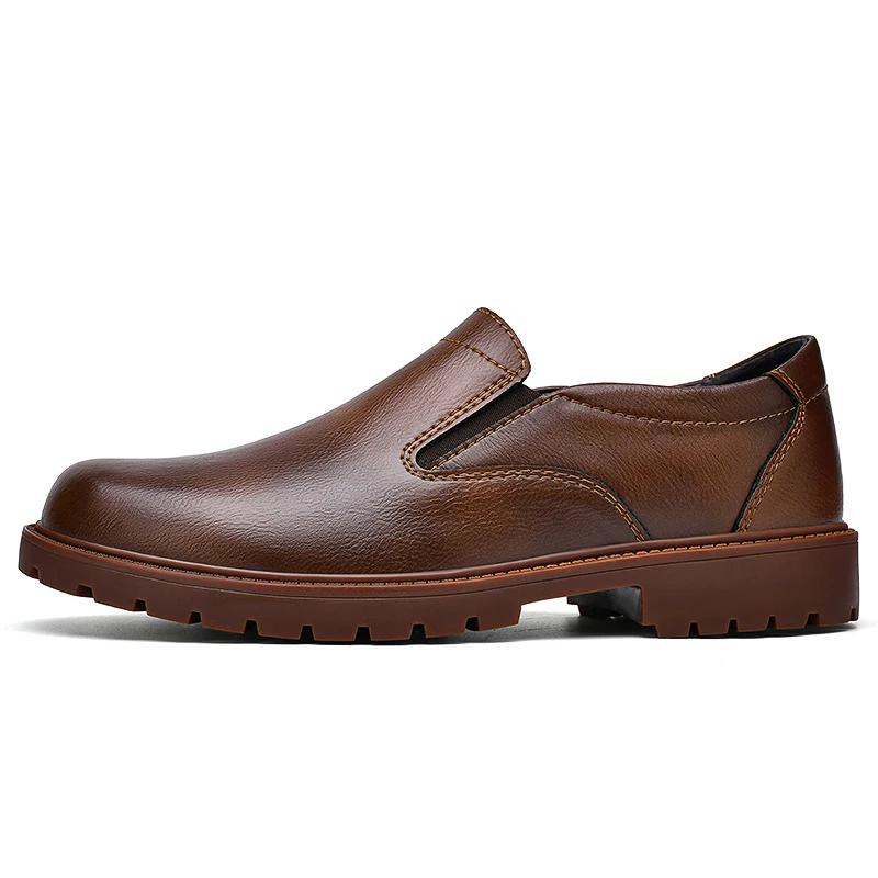 Mocassini Retro di Alta Qualità Scarpe Oxford da Uomo con Punta Rotonda Scarpe di Pelle Firmate Formali da Lavoro Scarpe da Festa Matrimonio con Suola Spessa
