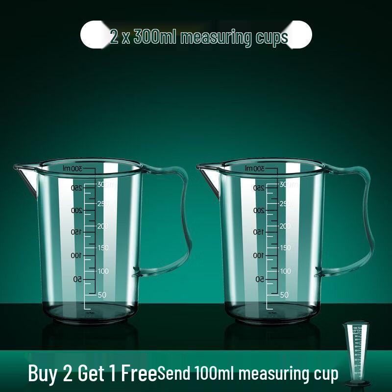 Food Grade Graduated Glass Measuring Cup, 300ml (Set of 2)
