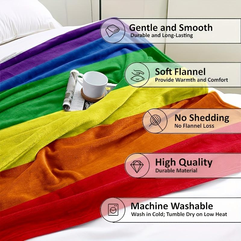 Colorful Rainbow Art Pattern Decorative Throw Blanket for Sofa, Bed, Living Room, and Home Decor Styling