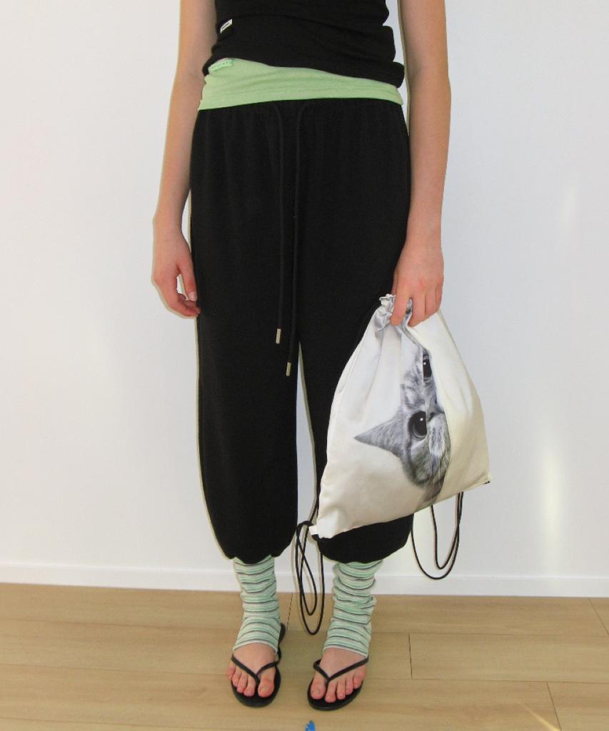 RONRON Leg Warmer Layered Sweat Pants Black