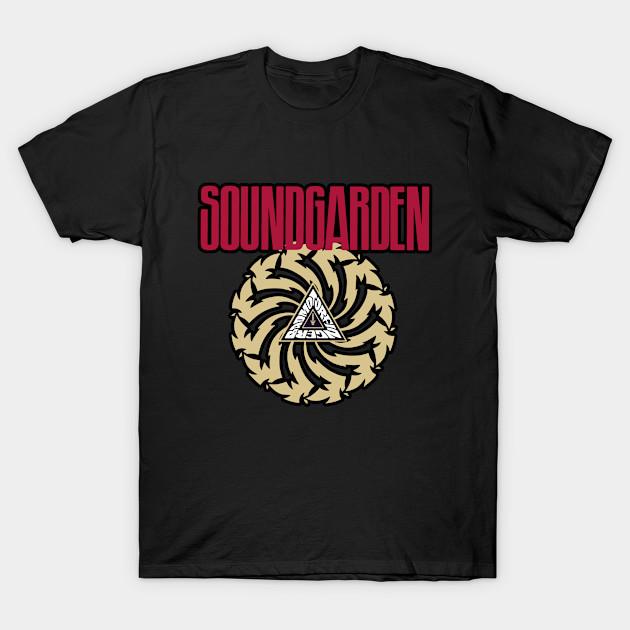 

Men Black Print T-shirt Soundgarden No-Cut Transfer Paper Print Cotton Tshirt 2XL
