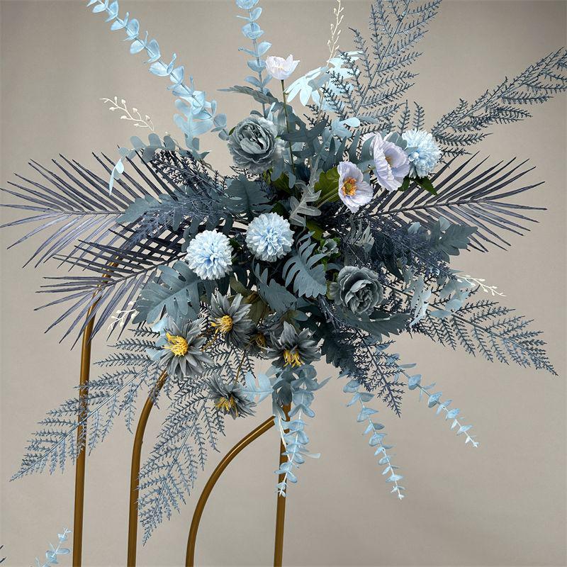 Wedding Floristry: Simulated Flower Scene Arrangement with Seven Optional Colors for T-Stage and Aisle Decoration