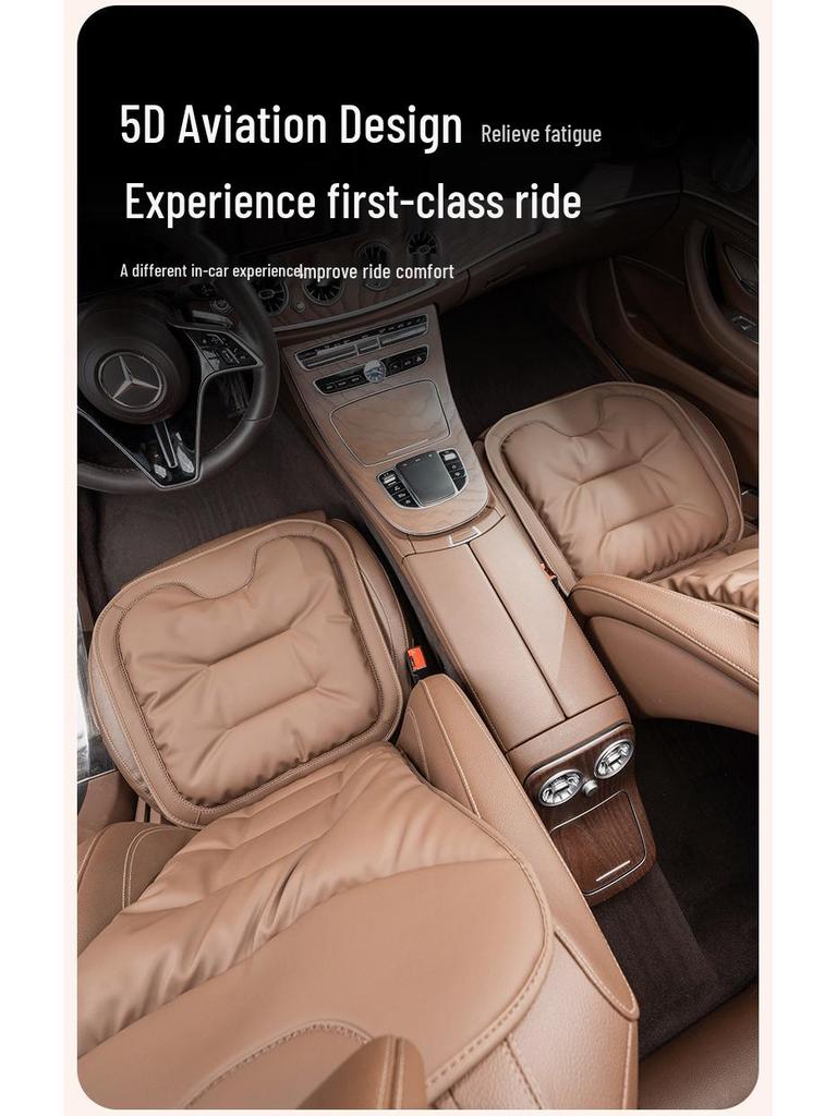 Luxury Nappa Leather Non-Slip Car Seat Cushions for Five-Seater - Thickened Design for Front and Rear Seats